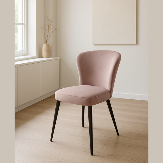 Norman Dining Chair Velvet Pink –  by Musterring