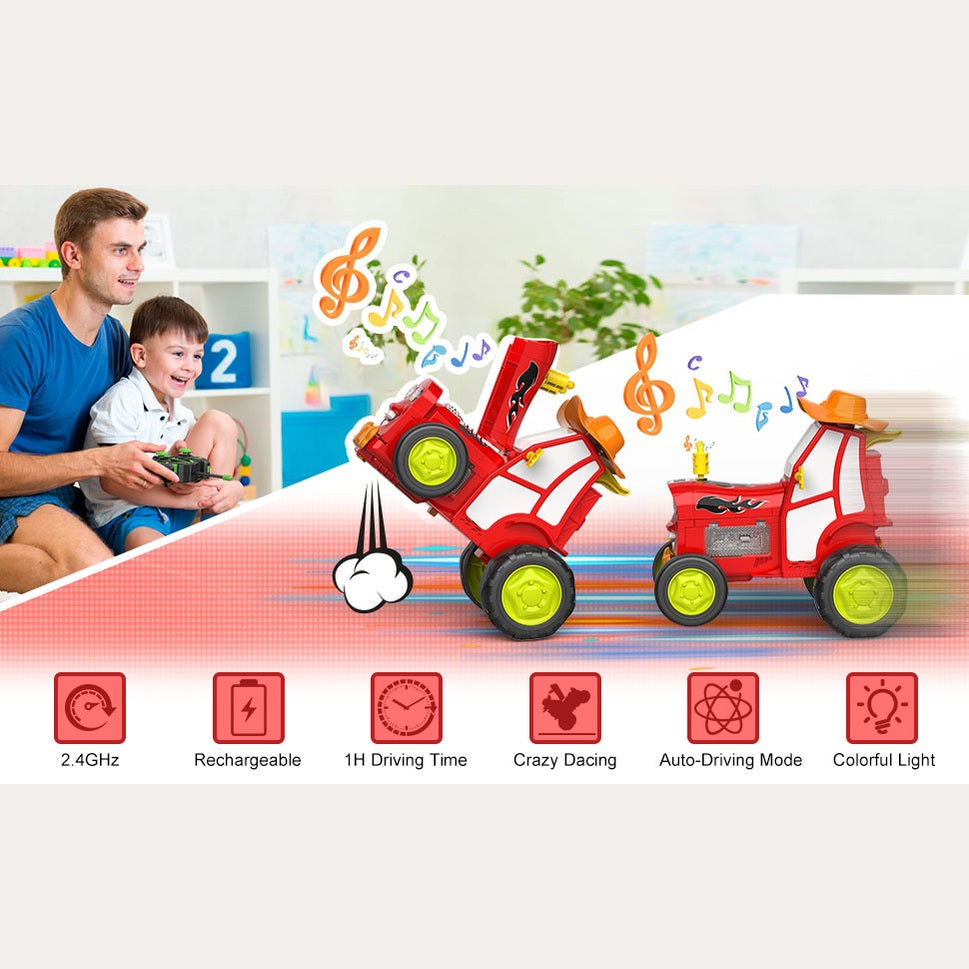 Tumama Kids - Crazy Jumping Car With Led Light - Music&Reachargeable Battery