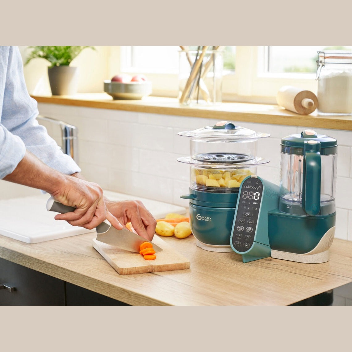 Babymoov Nutribaby+ 6-in-1 Food Processor – Opal Green