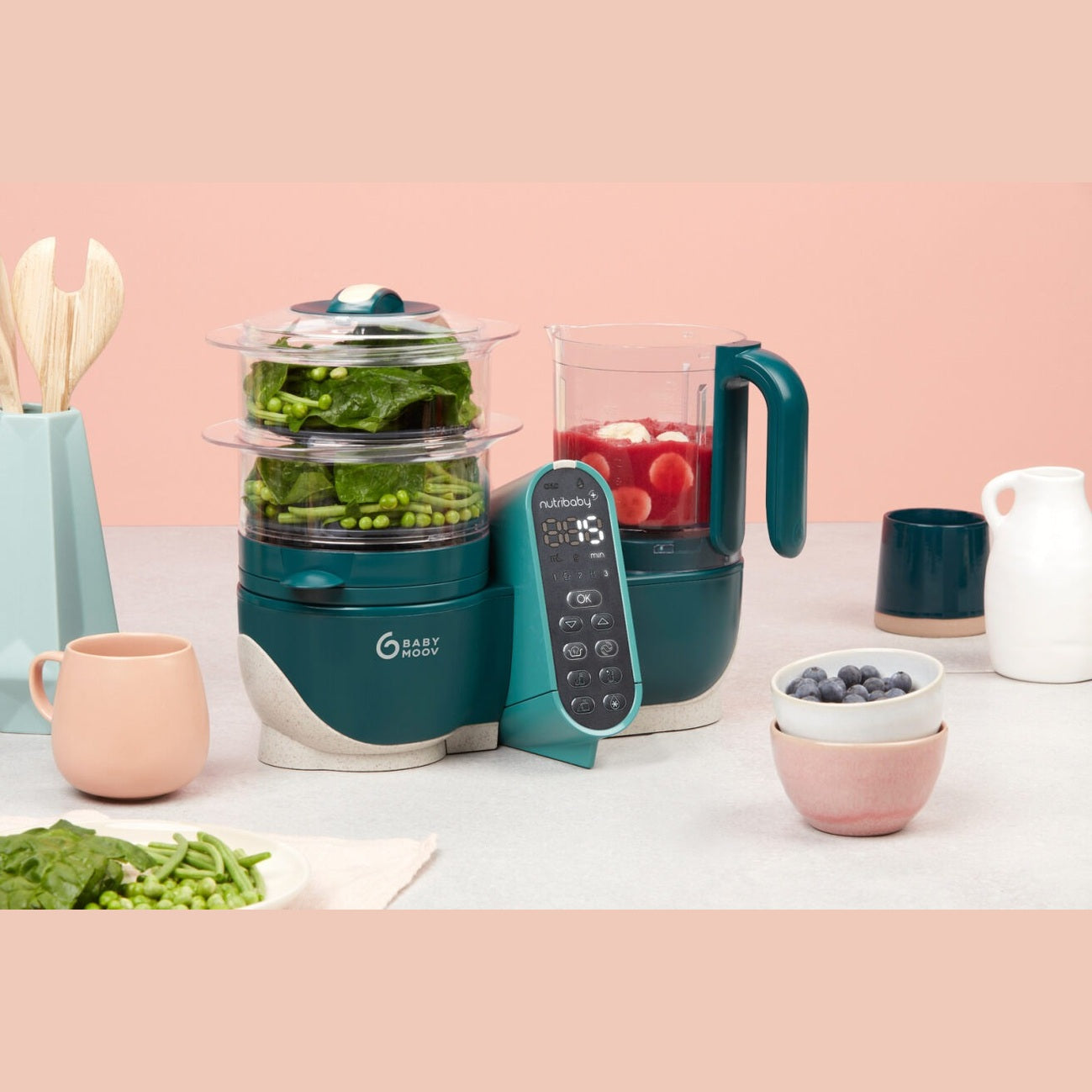 Babymoov Nutribaby+ 6-in-1 Food Processor – Opal Green