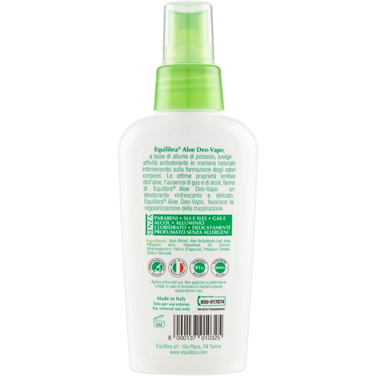 Equilibra Aloe Deo-Vapo 75ML