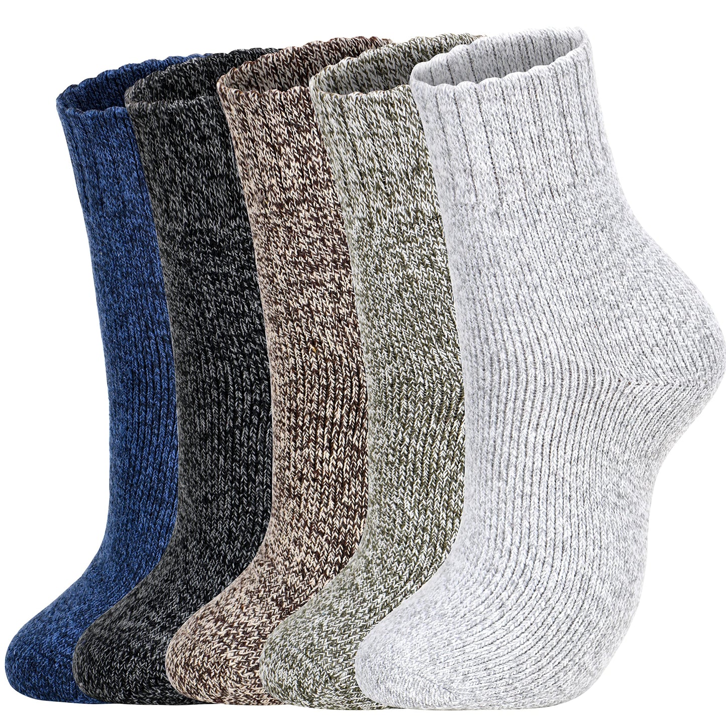 Clothclose 5 Pairs Wool Socks - Warm Wool Socks For Women/Men, Super Soft Crew Boot Sock, Thick Knit Cozy Sock - Medaid International