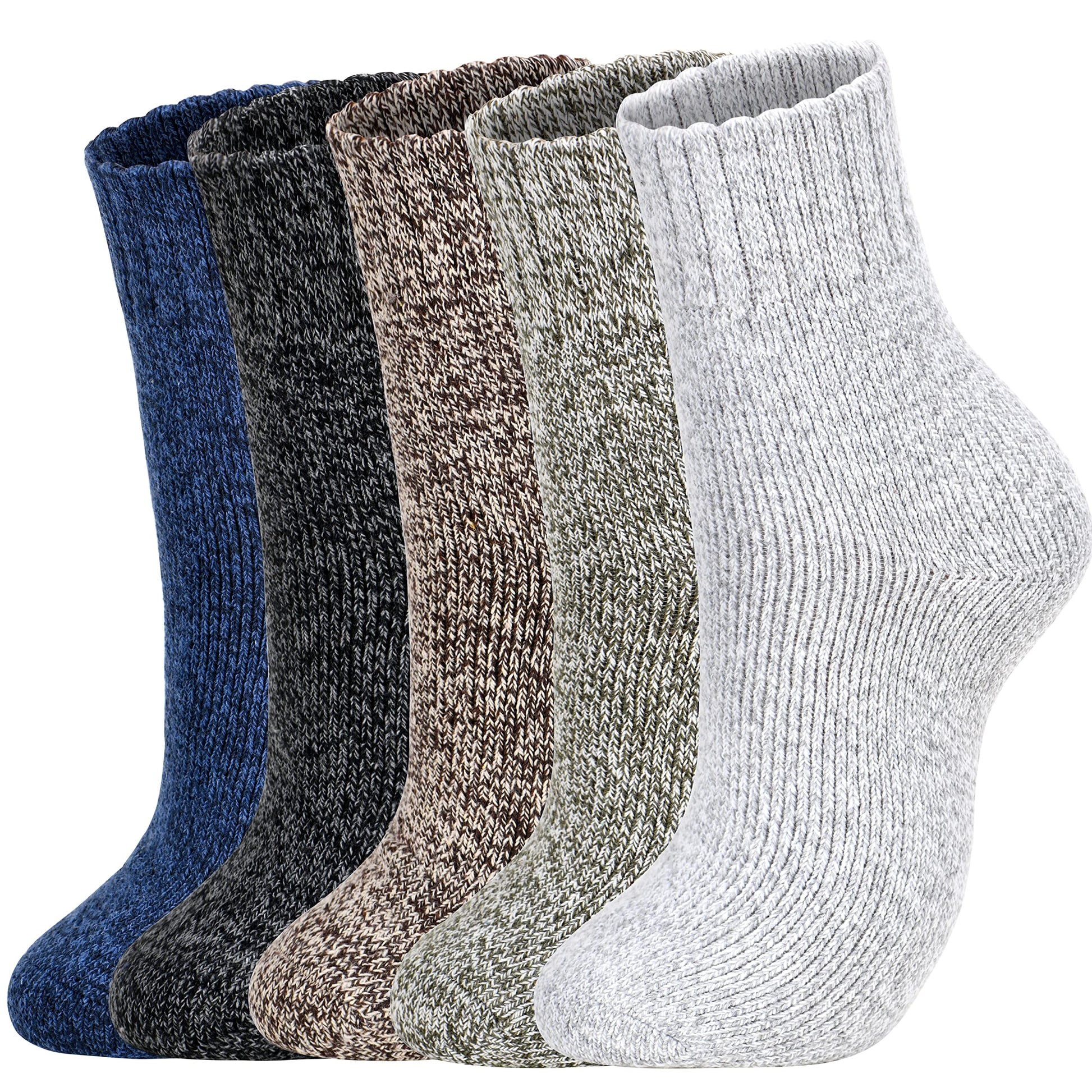 Clothclose 5 Pairs Wool Socks - Warm Wool Socks For Women/Men, Super Soft Crew Boot Sock, Thick Knit Cozy Sock - Medaid International