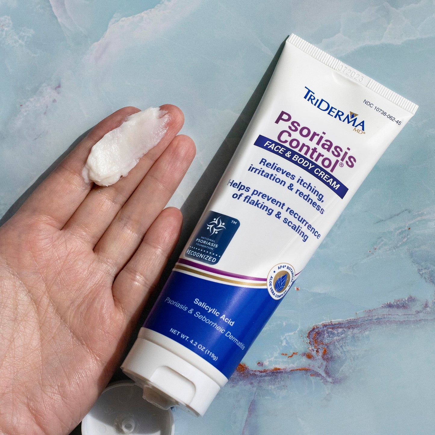 TriDerma Psoriasis Control Face & Body Cream - Maximum Strength 3% Salicylic Acid, AP4 Aloe Vera Gel, Urea Cream - Extra Moisturizing Treatment, No Cortisone or Coal Tar - FSA Eligible - 4.2 oz, 4Pack - Medaid International