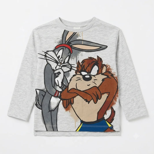 Zara Boy's Light Grey Looney Tunes Graphic Blouse | Zara In Lebanon