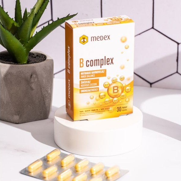 Medex B Complex With Bee Pollen 60 Capsules