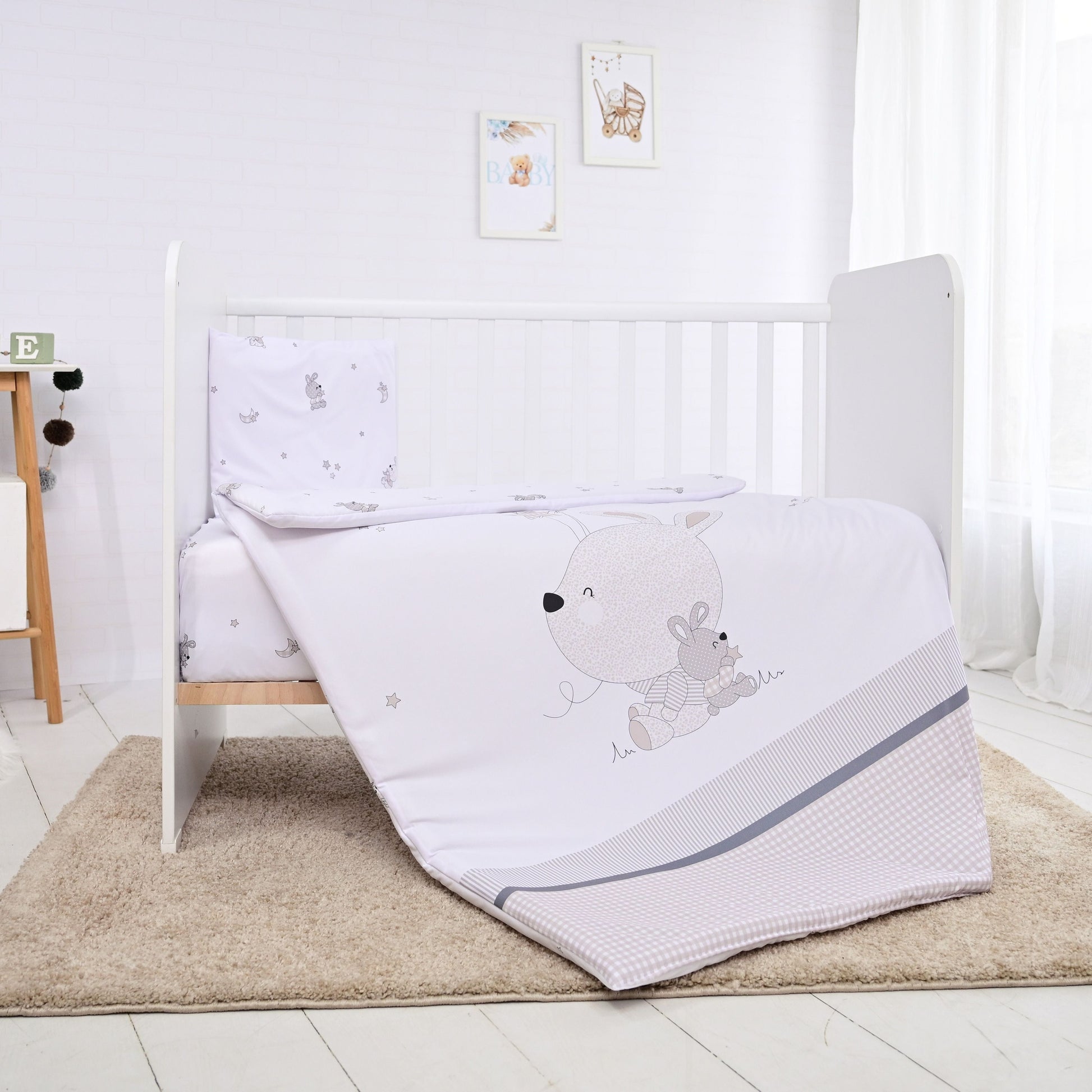 Cosy Little Rabbits grey 3-piece sleep set