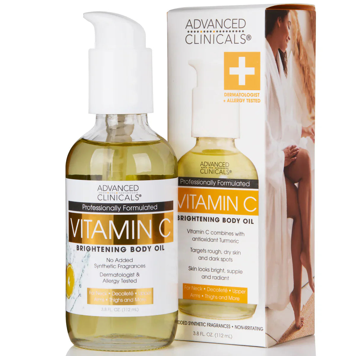 ADVANCED CLINICALS - Vitamin C Brightening Body Oil | 112 mL - Medaid International
