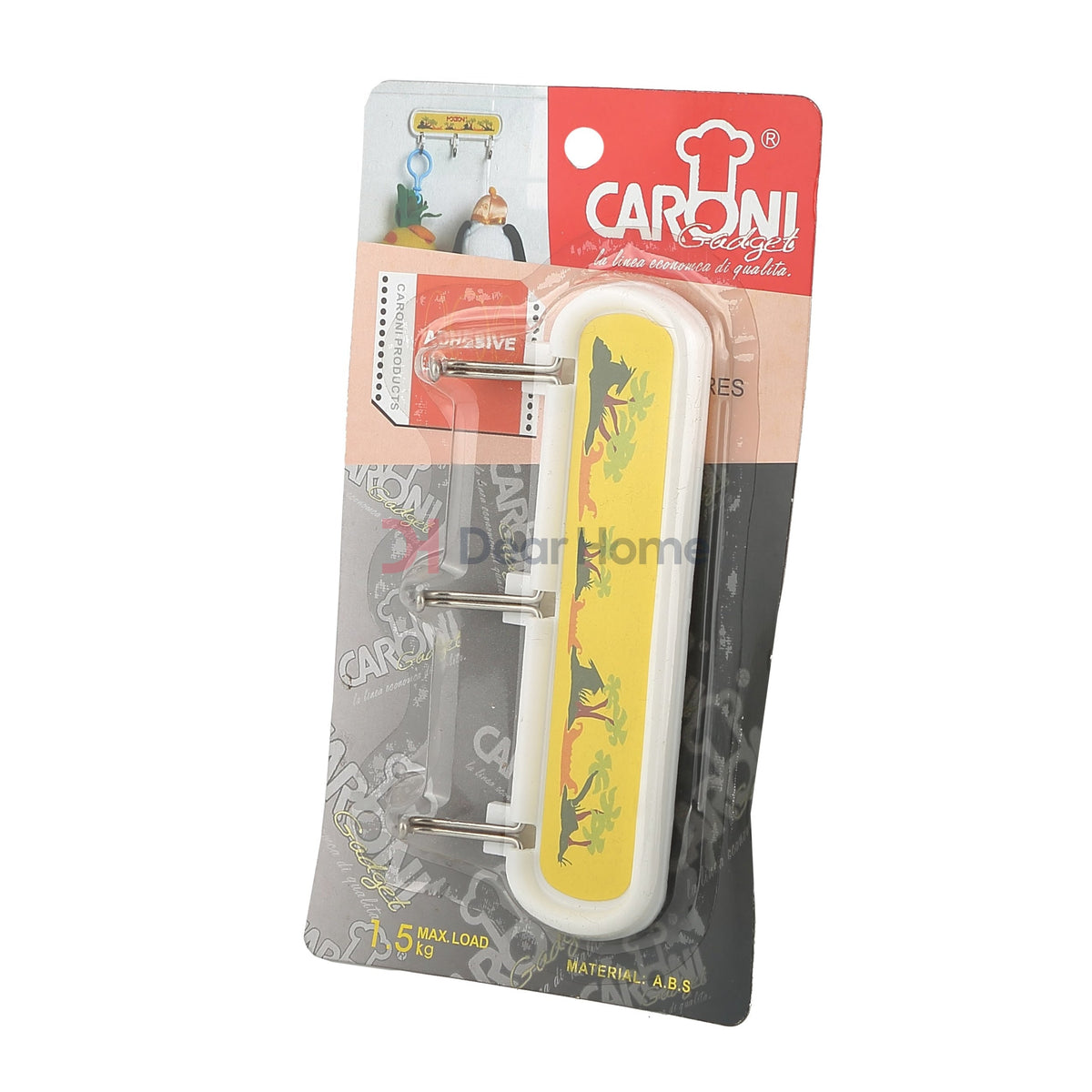 Kids Adhesive Hook With 3 Metal Hanger