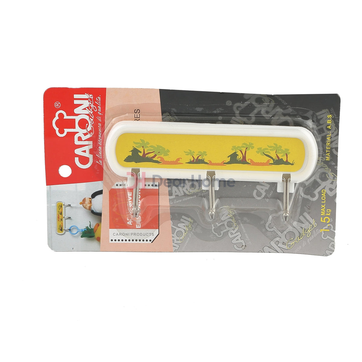 Kids Adhesive Hook With 3 Metal Hanger