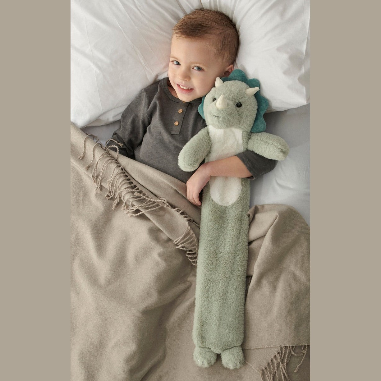 Kids Dino Long Hot Water Bottle
