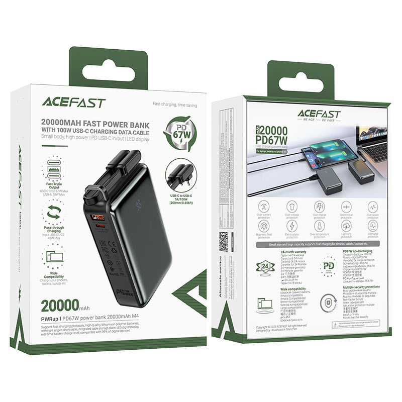 AceFast Fast Charge Power Bank PD67W 20000mAh M4