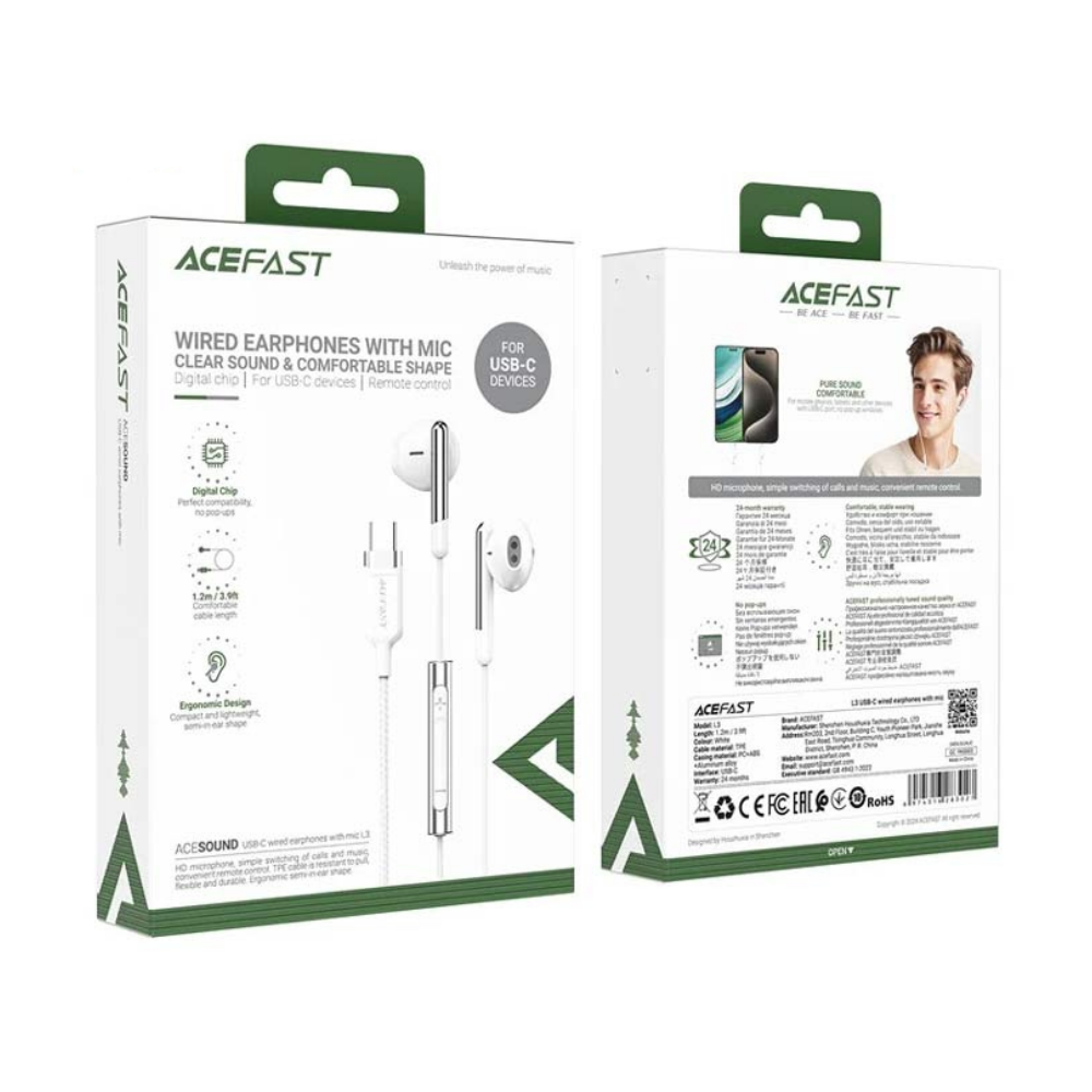 Acefast Usb-c WIRED Earphones With Mic L3