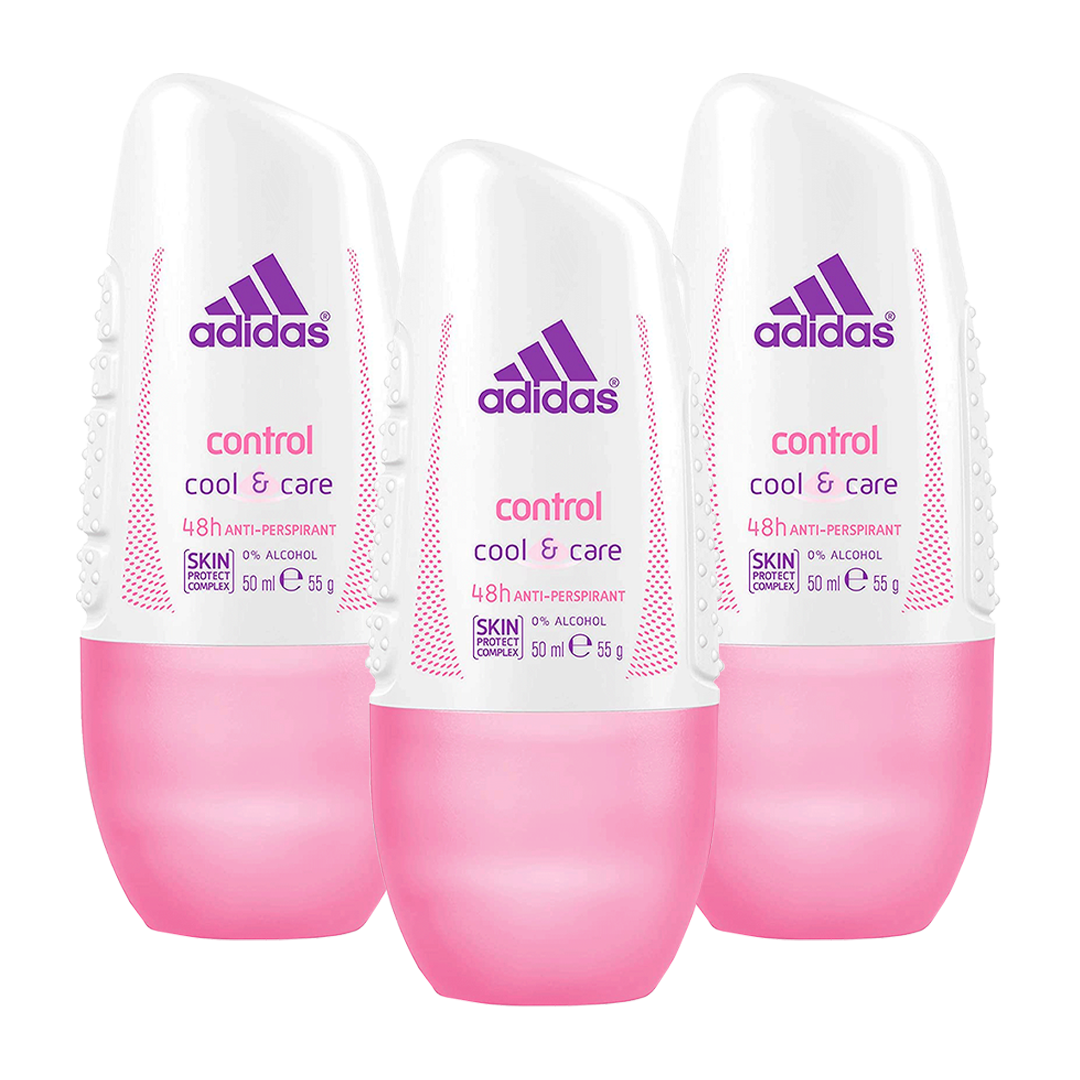 Adidas Control Cool & Care 48H Anti-Perspirant Roll On For Her  - Pack Of 3 - Medaid International
