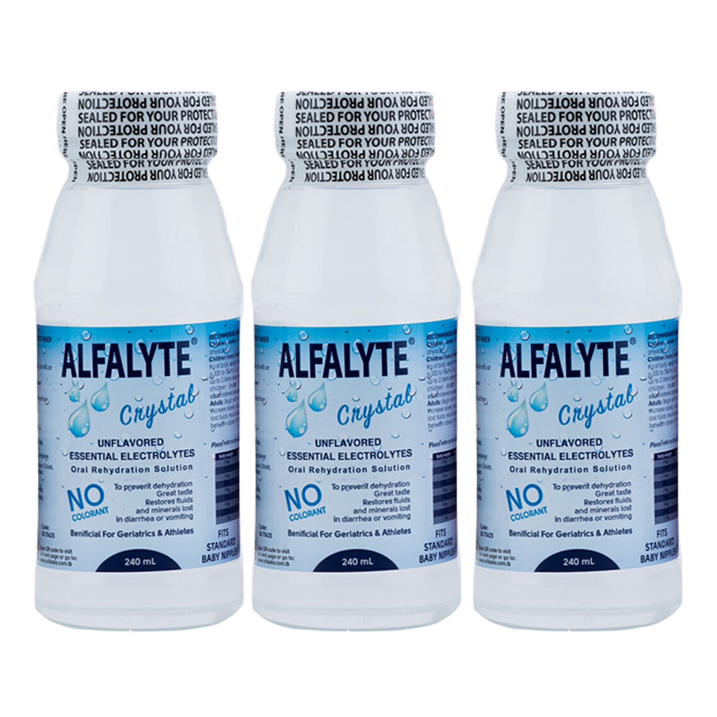 Alfalyte 3-Pack Oral Rehydration Solution - Crystal (Unflavored) - Medaid - Lebanon