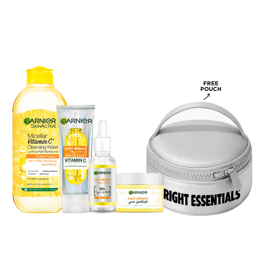 Garnier Skin Active Fast Bright Anti Dark Spots Routine Bundle + Free Pouch At 20% Off