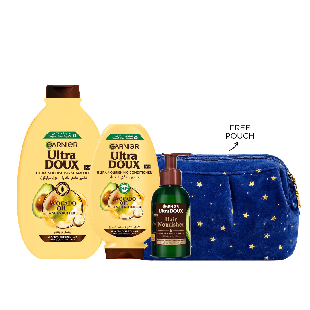 Garnier Ultra Doux Avocado Butter Bundle + Free Pouch At 20% Off