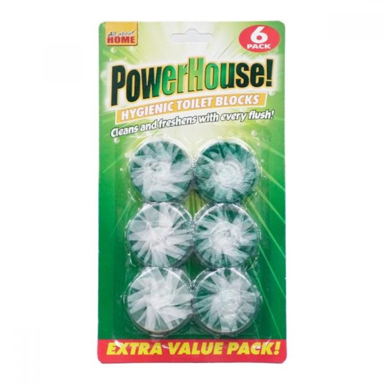 POWER HOUSE TOILET BLOCK GREEN - 6PK - Medaid International