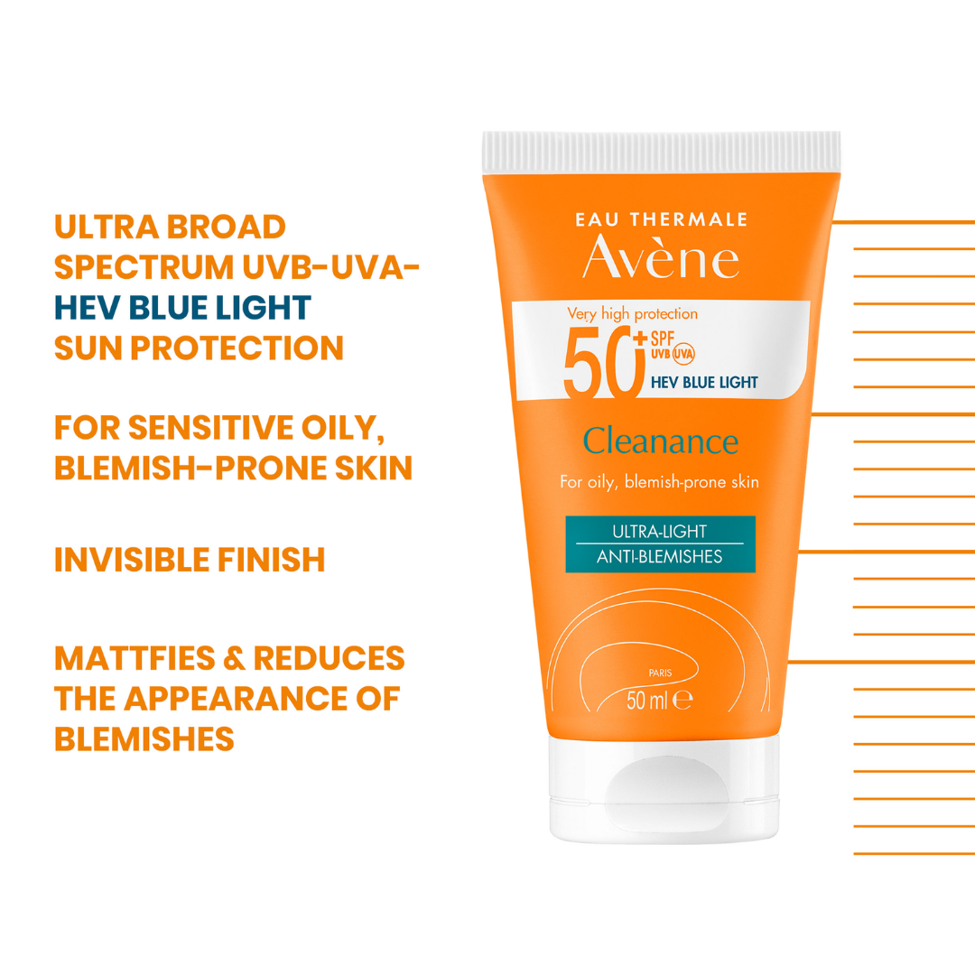 Avène Cleanance Sunscreen SPF 50+ And Avène After Sun Repair Lotion Bundle