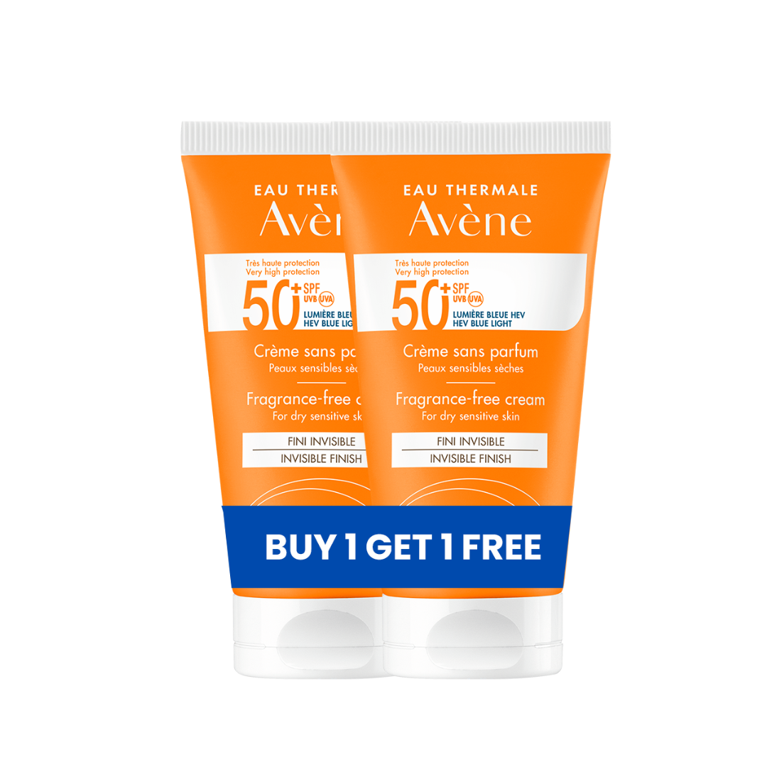 Fragrance-free cream SPF50+ Sunscreen 50ml  For Dry Sensitive Skin Buy One Get One