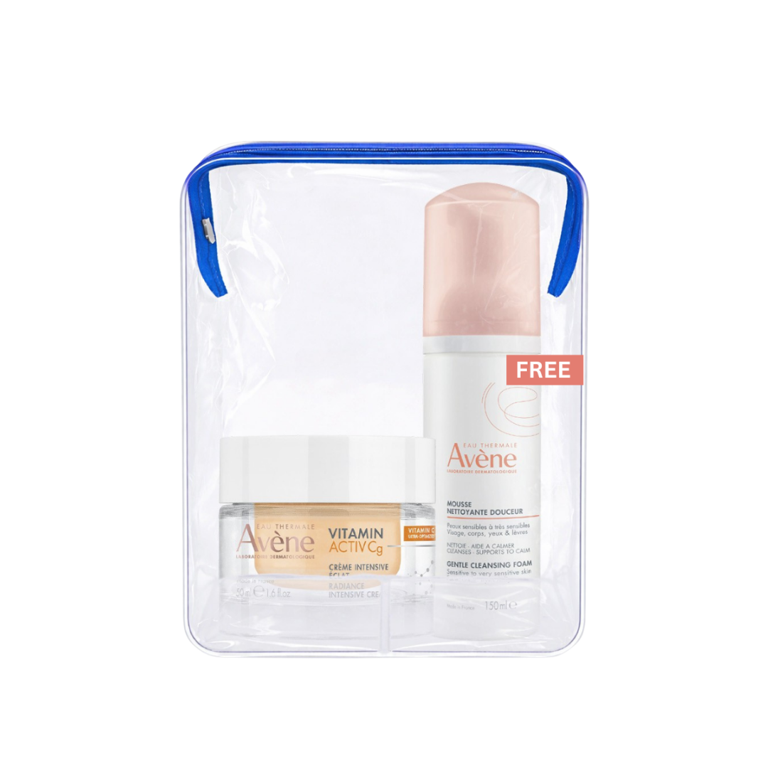 Avène Intensive Radiance Vitamin Activ Cg Cream And Avène Cleansing Foam Buy 1 Get 1 Pouch Bundle
