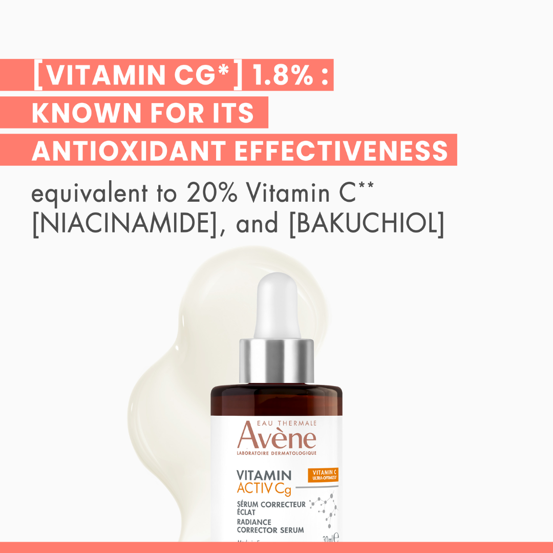 Avène Radiance Vitamin Activ Cg Corrector Serum And Avène Hydrance Aqua-Gel Buy 1 Get 1 Pouch Bundle