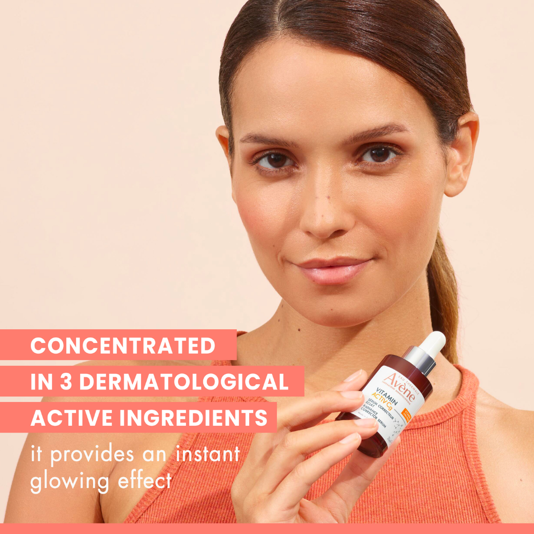 Avène Radiance Vitamin Activ Cg Corrector Serum And Avène Hydrance Aqua-Gel Buy 1 Get 1 Pouch Bundle