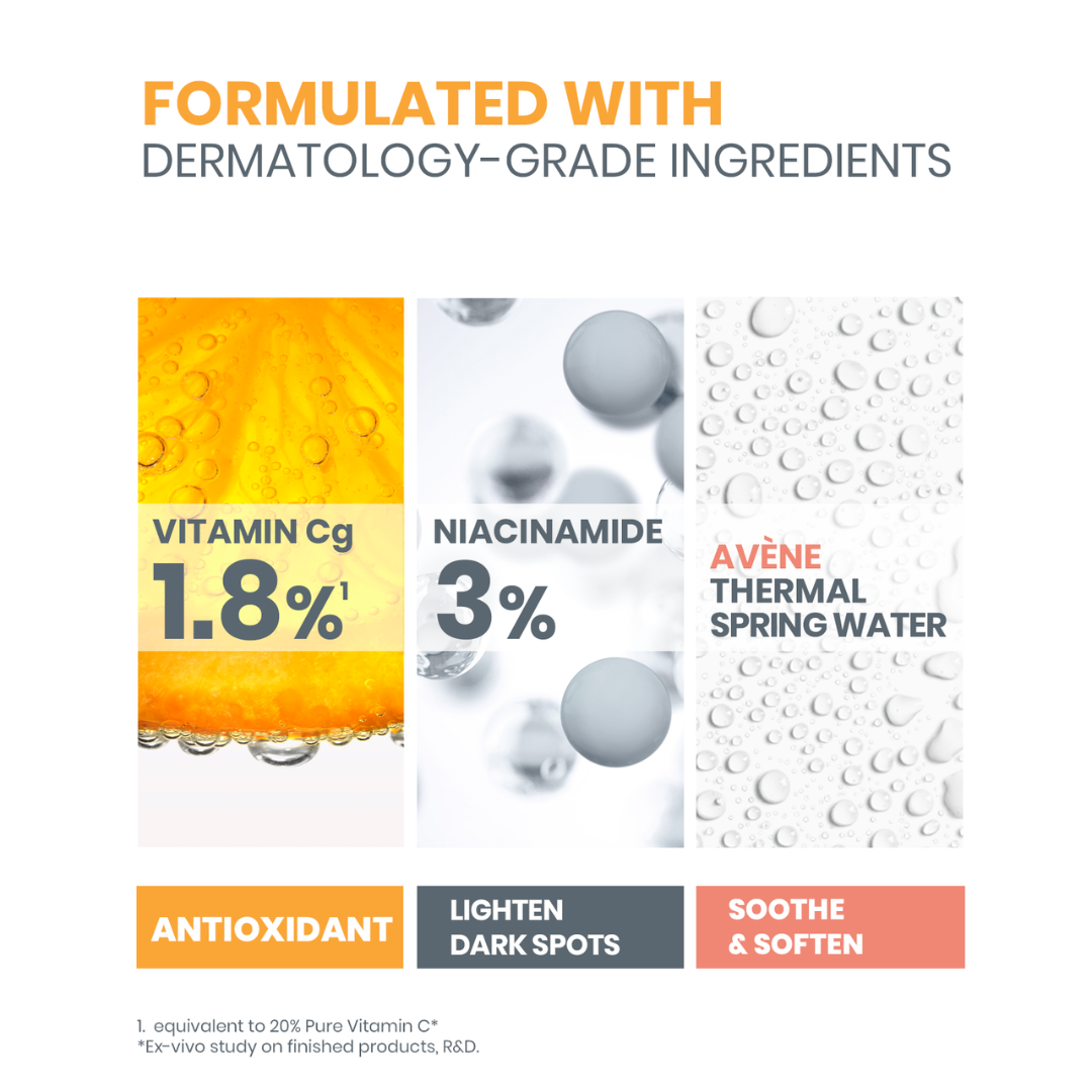 Avène Radiance Vitamin Activ Cg Corrector Serum And Avène Hydrance Aqua-Gel Buy 1 Get 1 Pouch Bundle