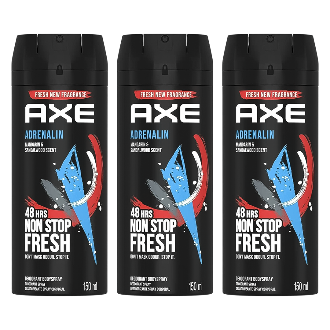 Axe Adrenalin 48H Non Stop Fresh Spray Deodorant For Him - Pack Of 3 - Medaid International
