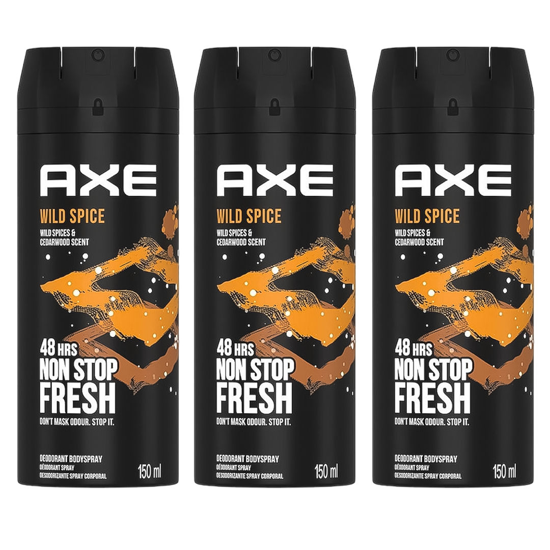Axe Wild Spice 48H Non Stop Fresh Spray Deodorant For Him - Pack Of 3 - Medaid International