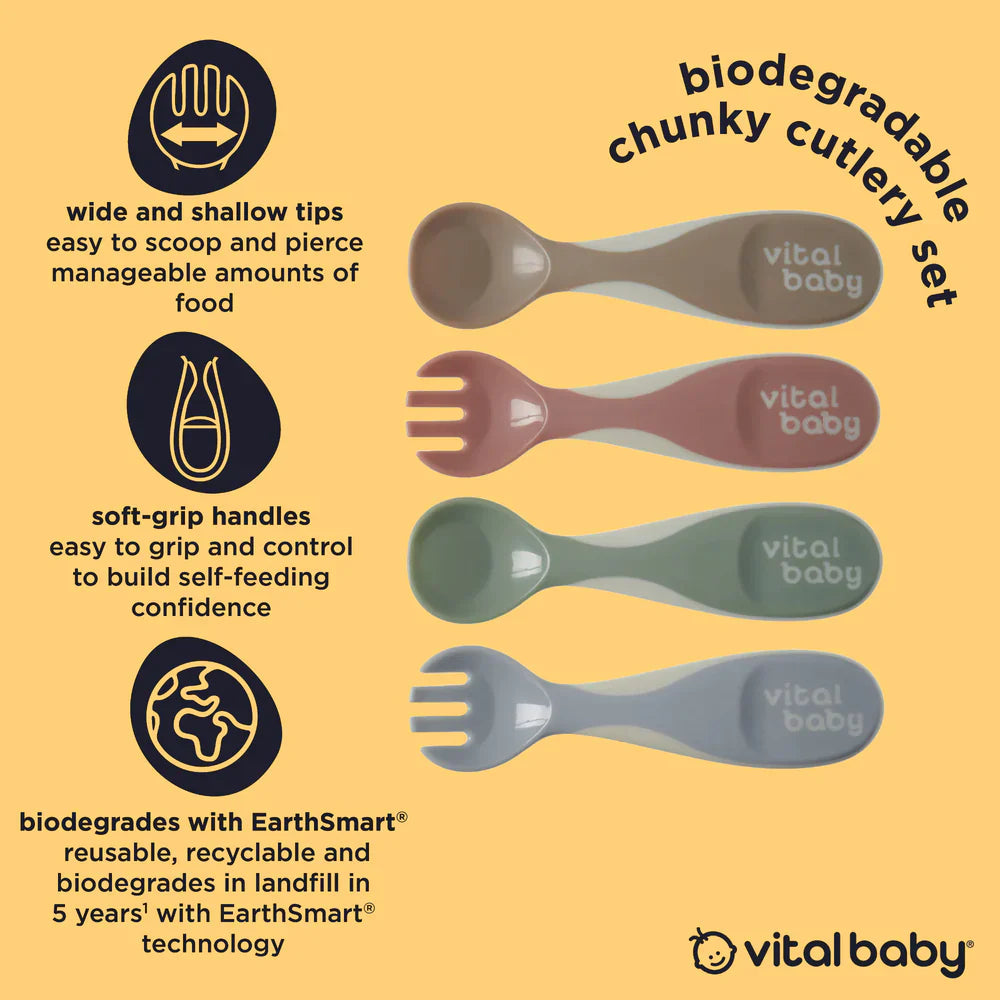 Vital Baby Nourish chunky cutlery 4pk-natural