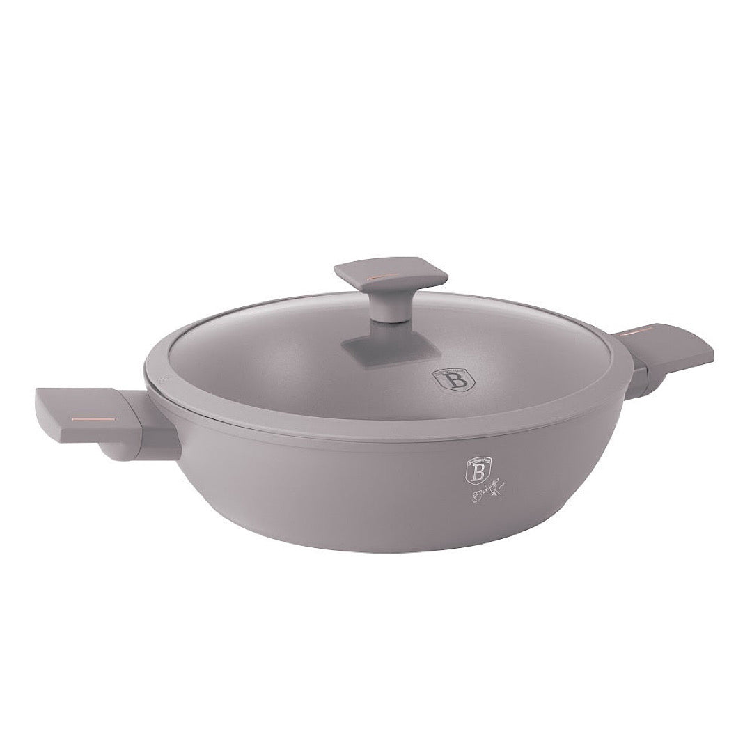 Shallow pot with lid, Taupe