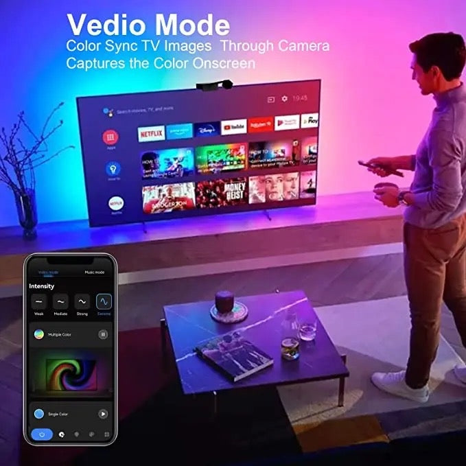 Atmosphere Led Strip TV Background Lights RGBIC WIFI Smart شريط إضاءة LED ذكي لخلفية التلفزيون