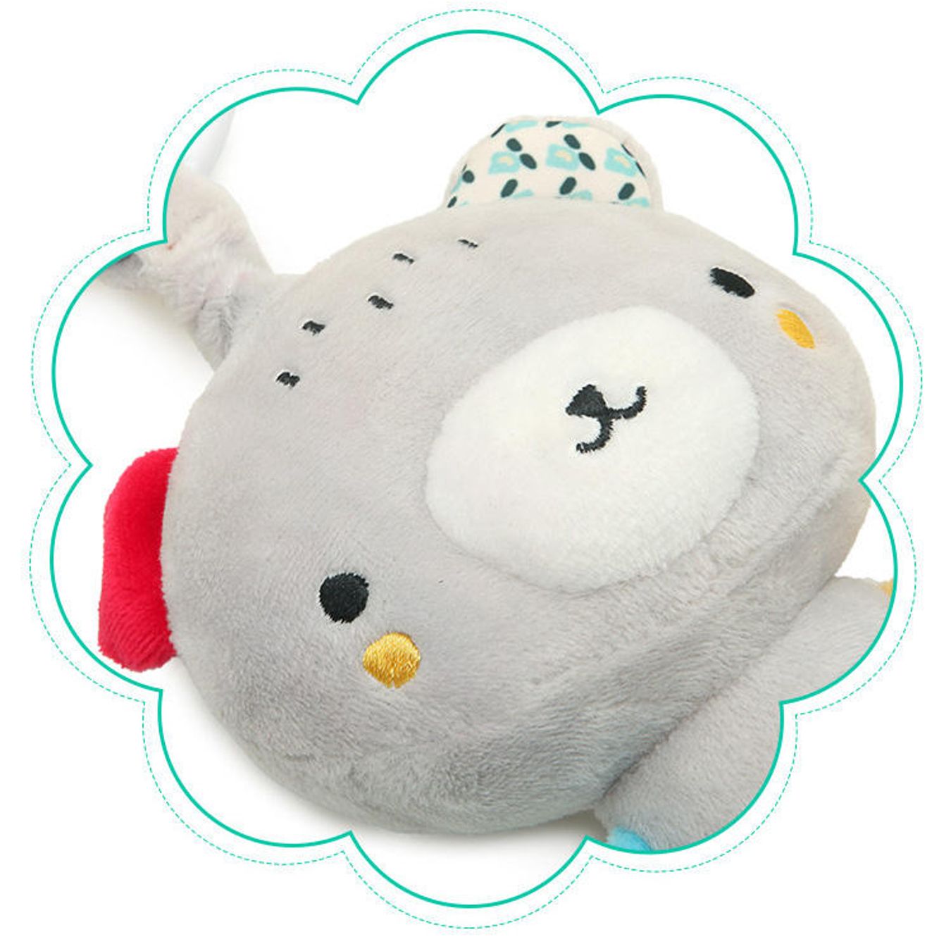 Tumama Kids - Plush Musical Teething - Hanging Rattle - Grey