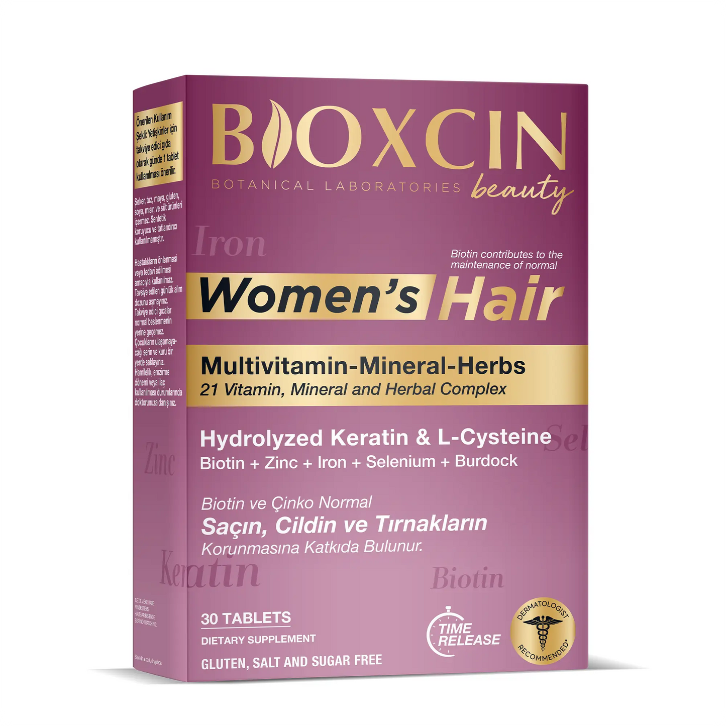 Bioxcin Women's Hair Loss Supplement - Keratin, Biotin & Zinc - 30 Tabs