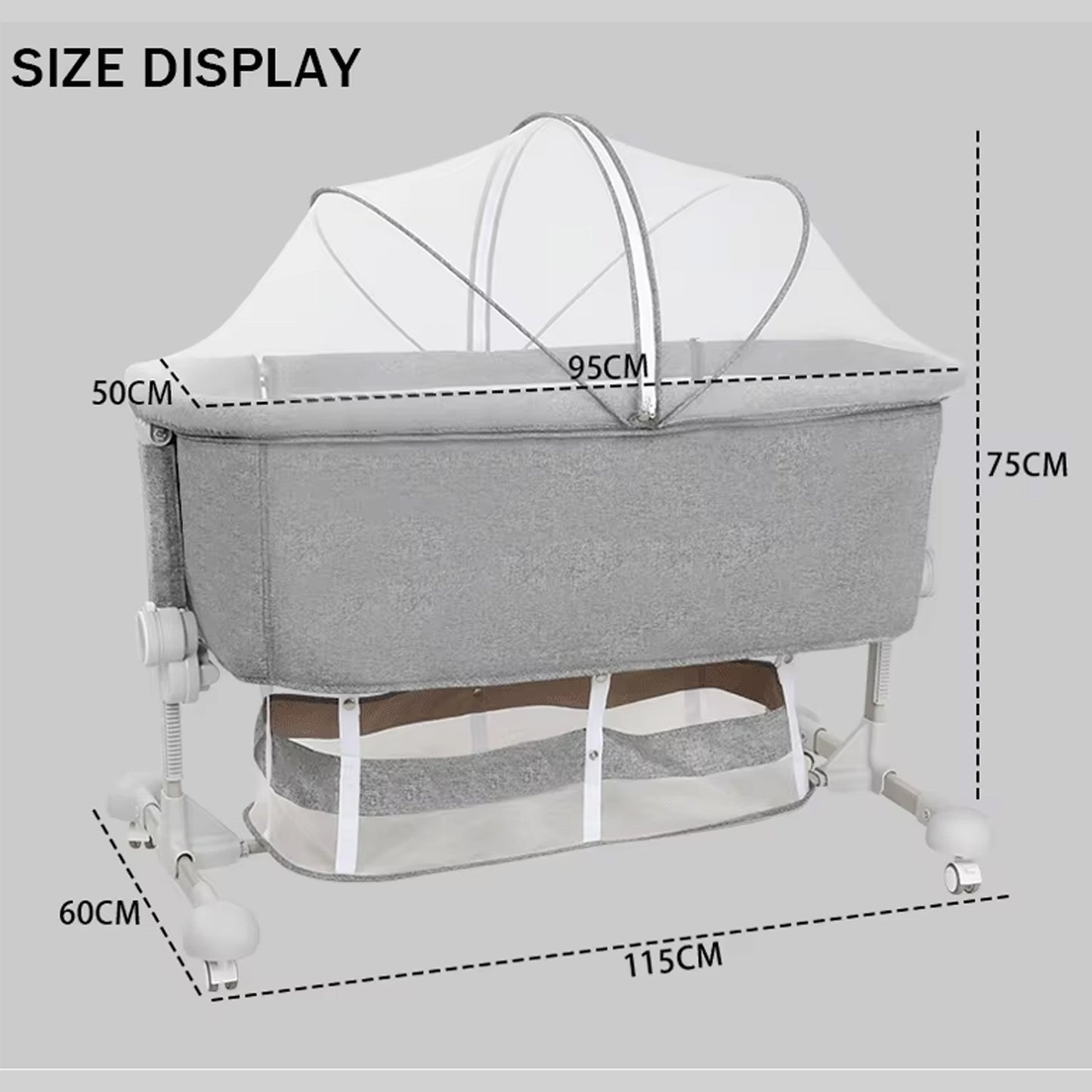 Kidilo BP-301 Luxury 3 in 1 Convertible Newborn Bedside