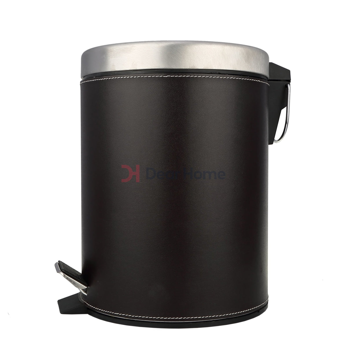 Brown Leather 5L Pedal Bin
