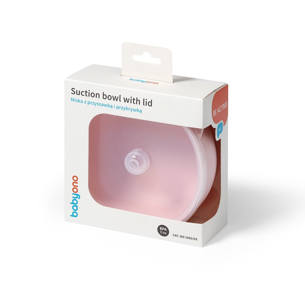 silicone suction cup with lid- Pink
