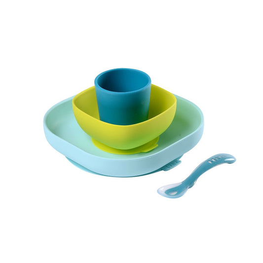 Béaba Silicone Meal Set with Suction Pad (4m+)