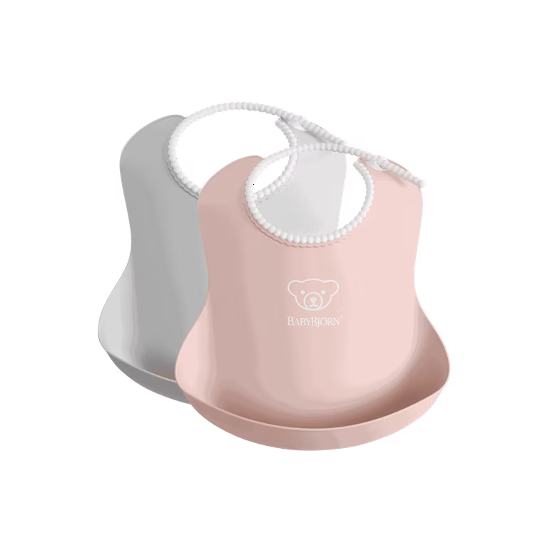 Babybjorn - Soft Bib - 2pack - Powder Grey&Pink
