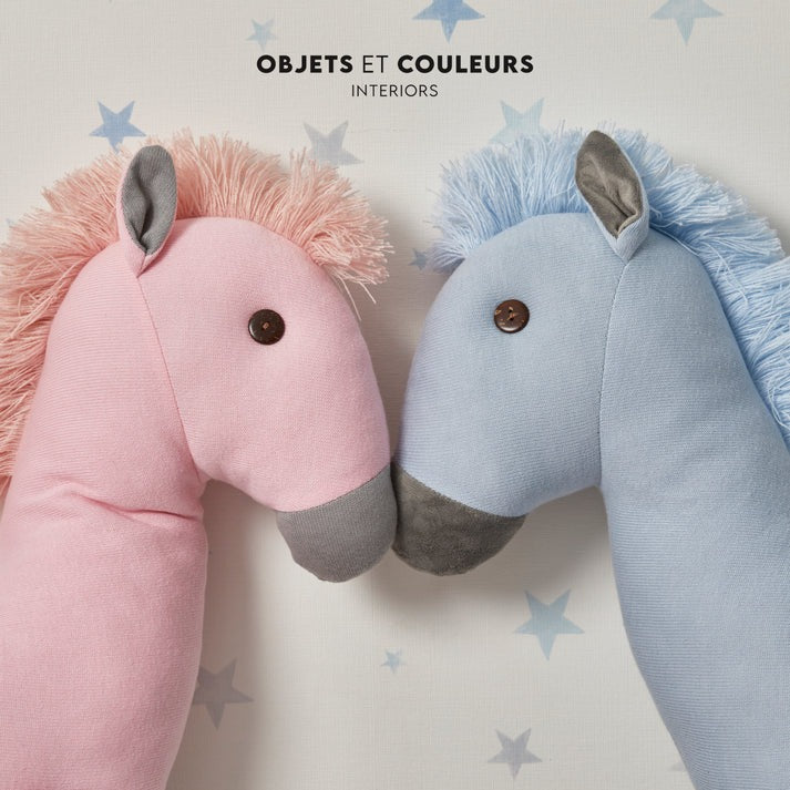 Horse Pillow Blue