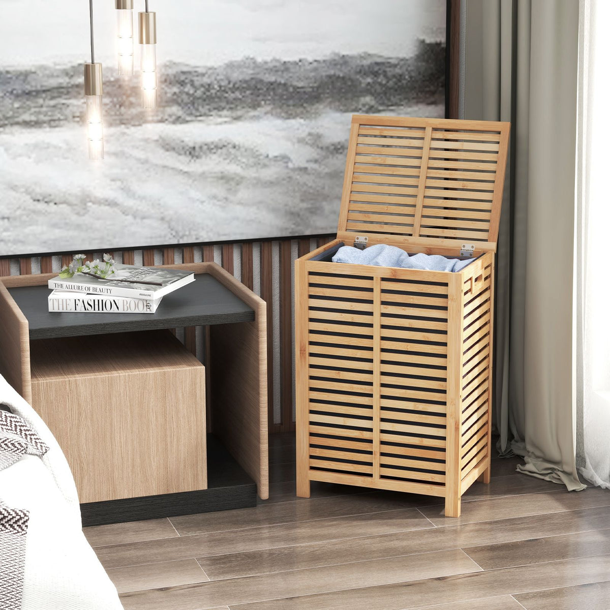 Costway Natural Bamboo Laundry Hamper
