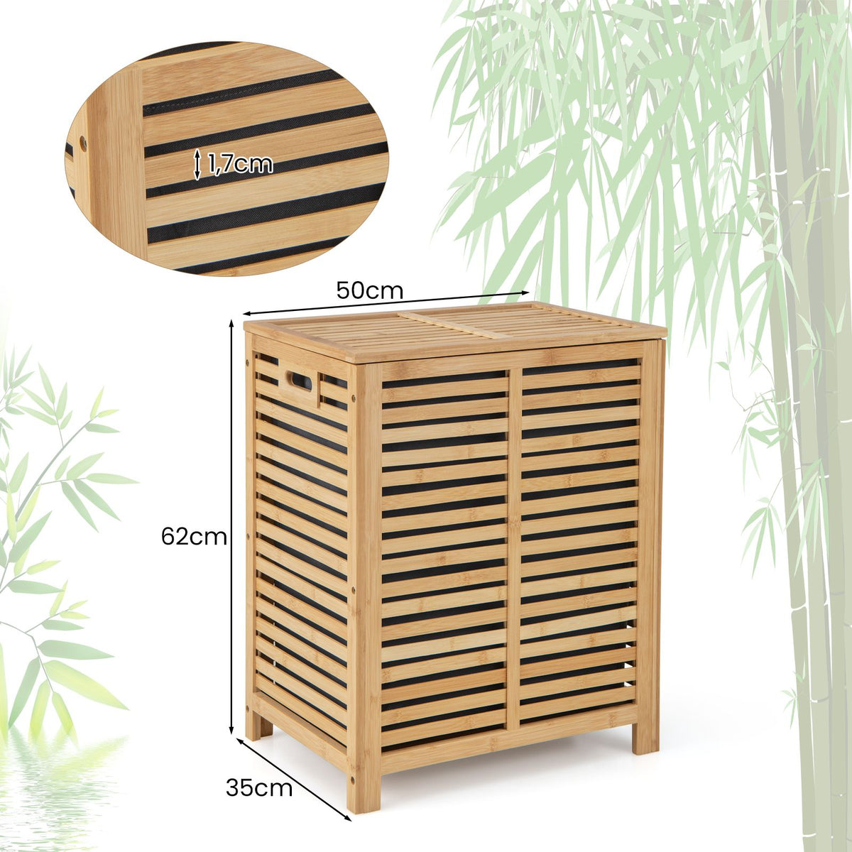 Costway Natural Bamboo Laundry Hamper