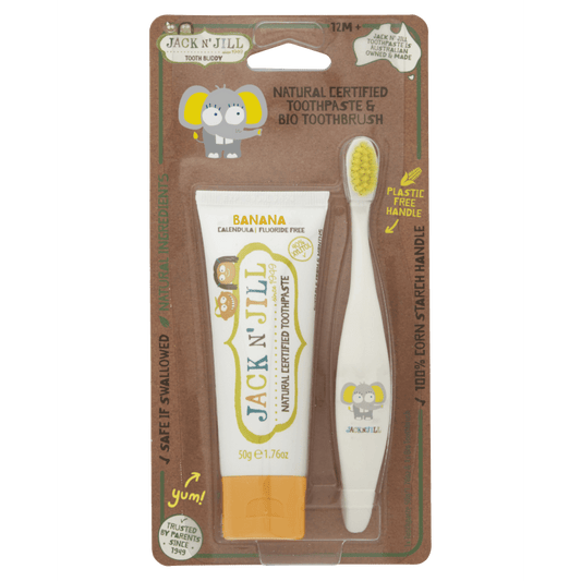 Jack N'Jill natural toothpaste and Bio Toothbrush Banana - Medaid - Lebanon