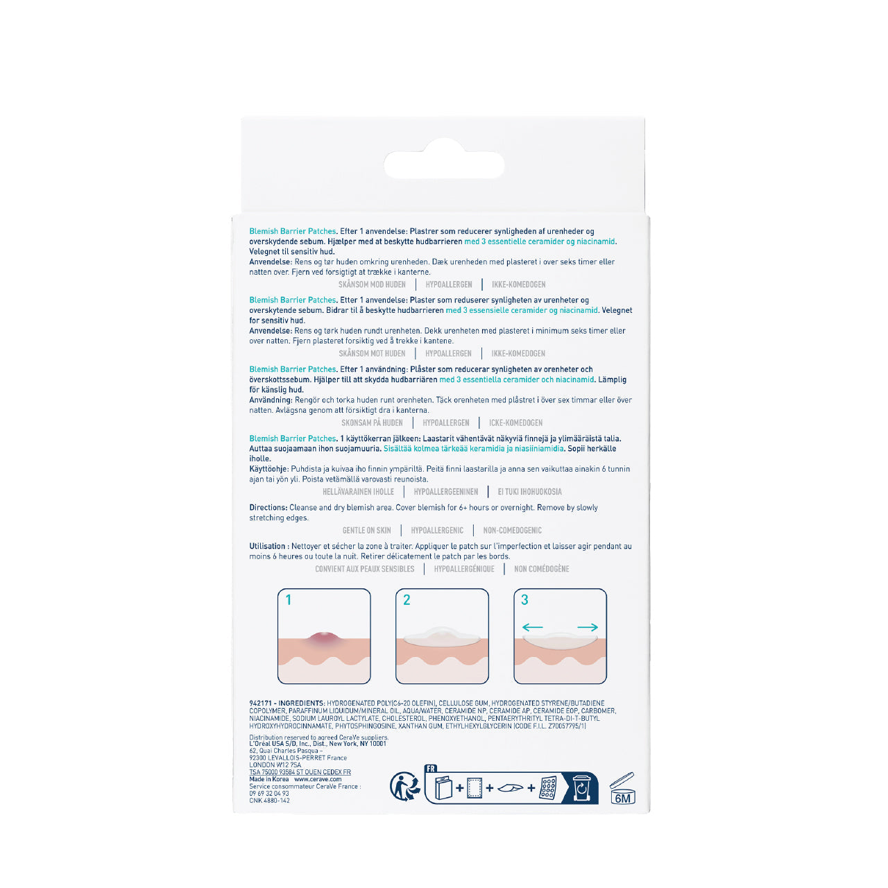 Blemish Barrier Patches With 3 Essential Ceramides and Niacinamide, 22pcs