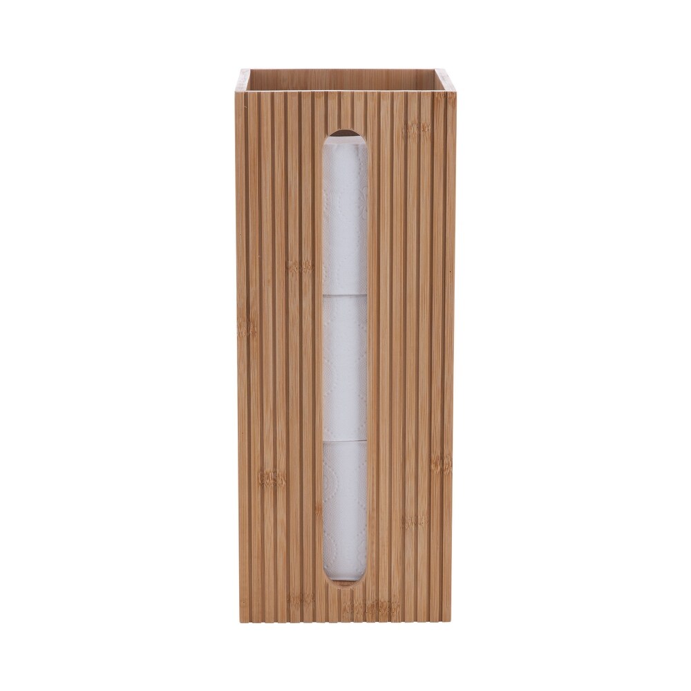 Danny Home Natural Bamboo Toilet Roll Storage Box