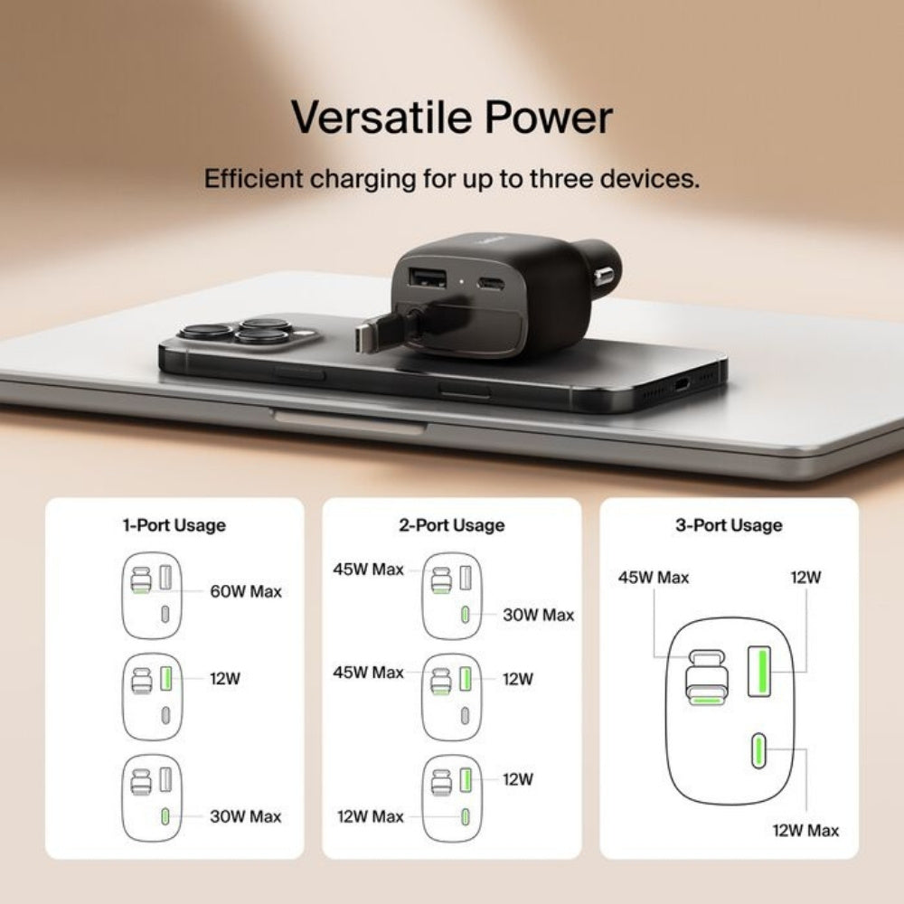 Belkin BoostCharge Retractable Car Charger 75W