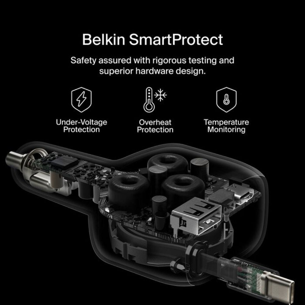 Belkin BoostCharge Retractable Car Charger 75W