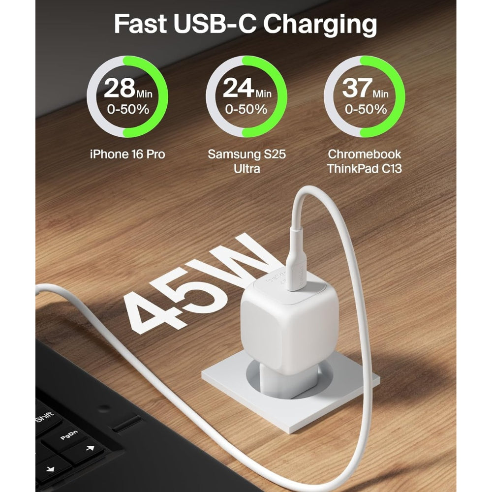 Belkin 45W Compact USB Charger with USB-C Cable