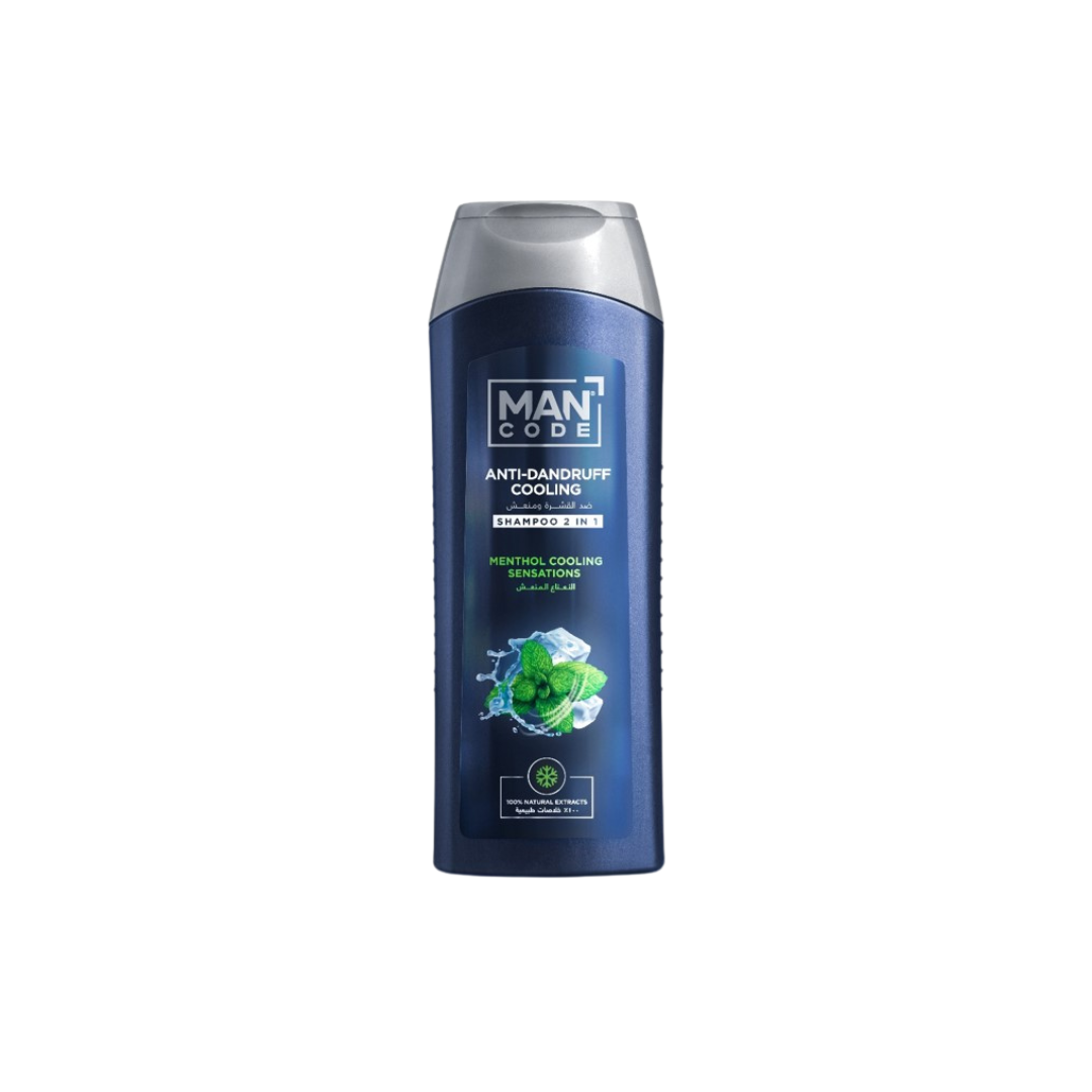 Mancode 2 in1 Anti-Dandruff & Cooling Shampoo With Menthol 400ml - Medaid International